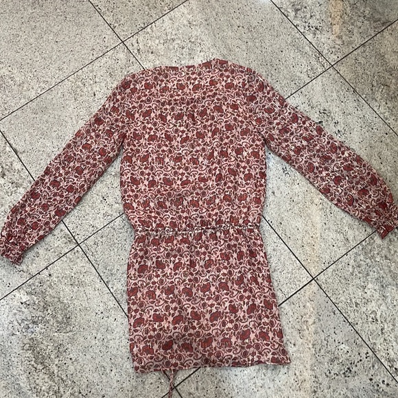 XS (but runs big) Ramy Brook floral long sleeve scrunched bottom mini dress - Picture 2 of 3